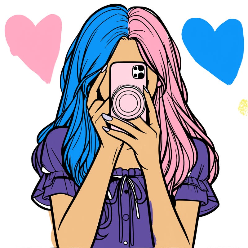 a realistic girl holding her phone taking pictures