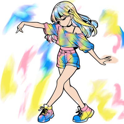 realistic girl danceing
