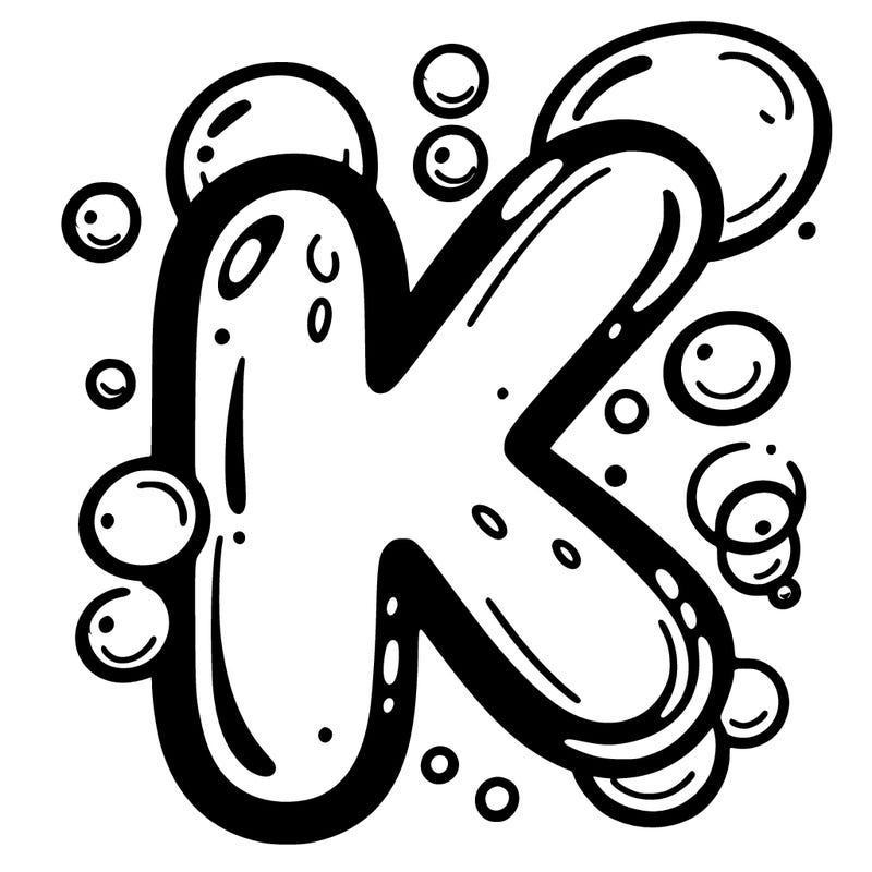 bubble letter k