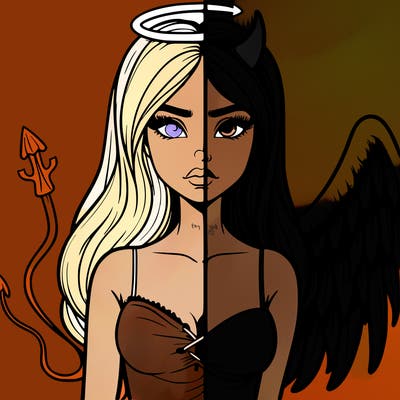 devil vs angel realistic girl
