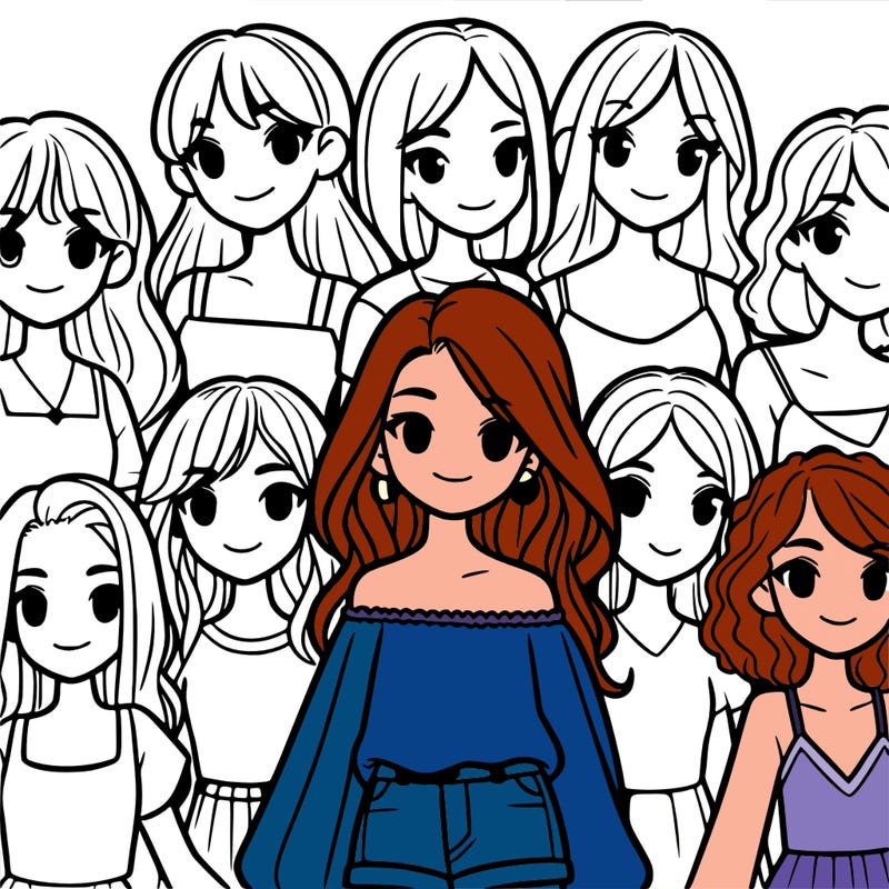 realistic girls in group