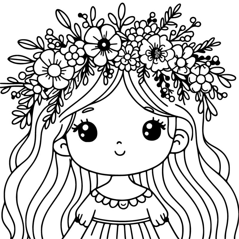 girl with flowers crown