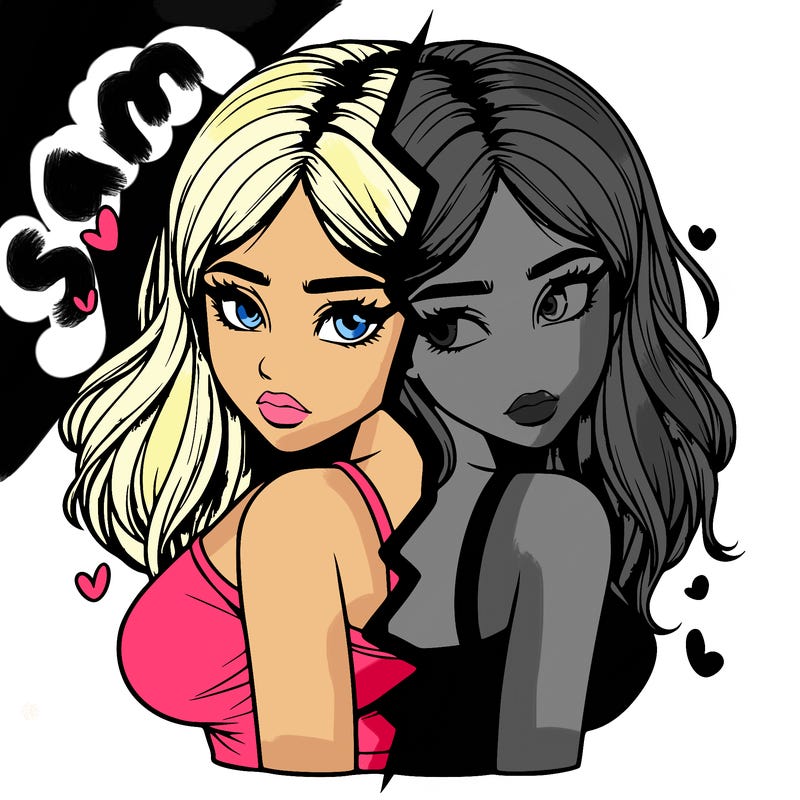 realistic girl split