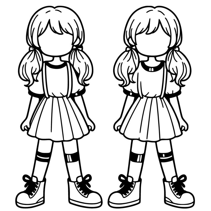 two girls with matching clothes
