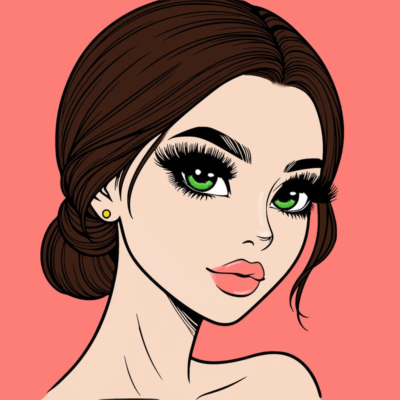 realistic girl with lashes