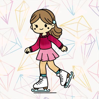 girl skating realistic