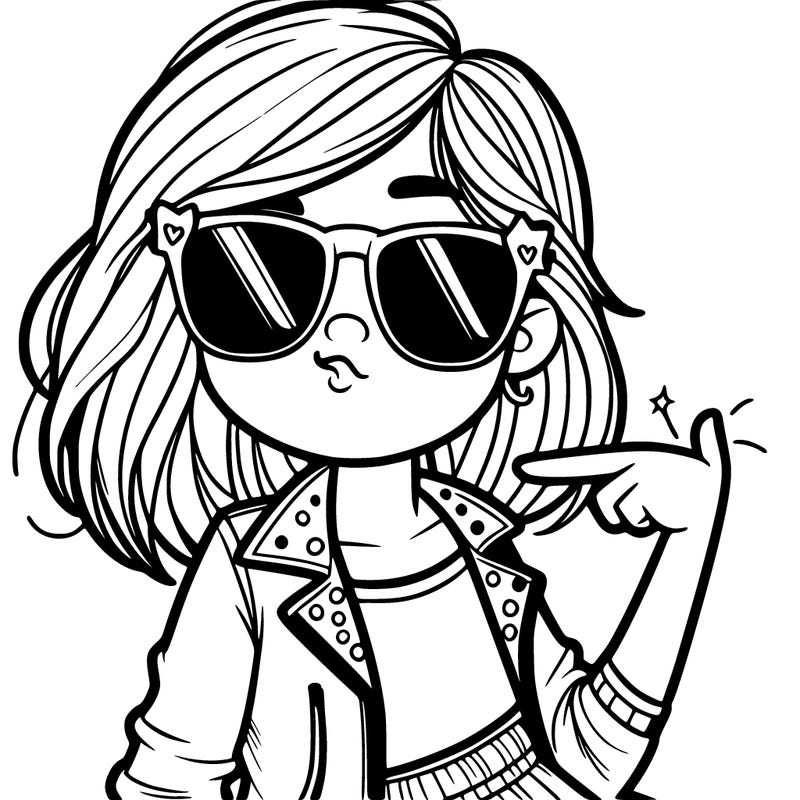 a girl that have sunglasses  doing a cool pose