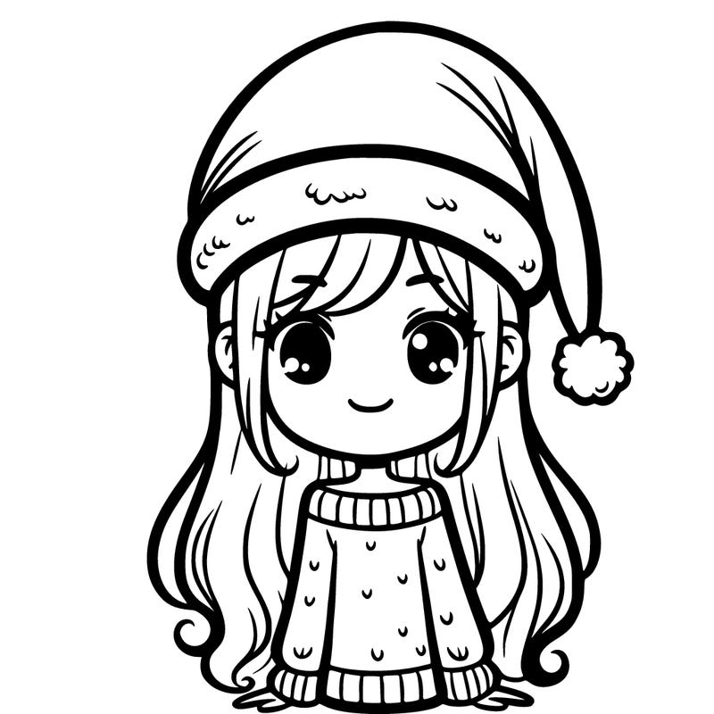 girl with santa hat