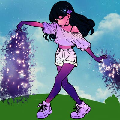 realistic girl danceing