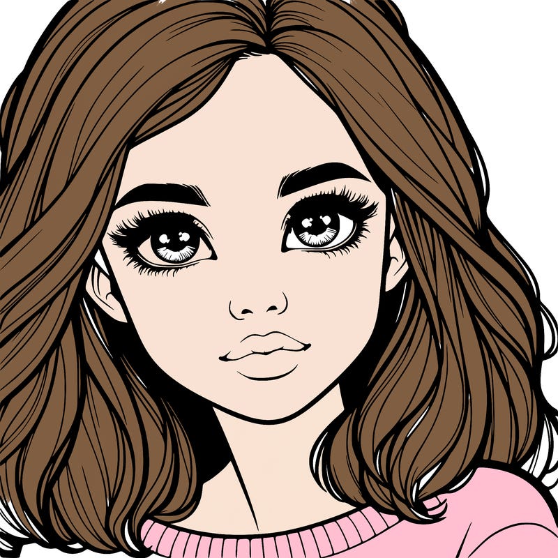 realistic girl whith cute eyes