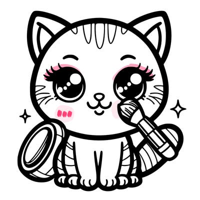 cat with make-up