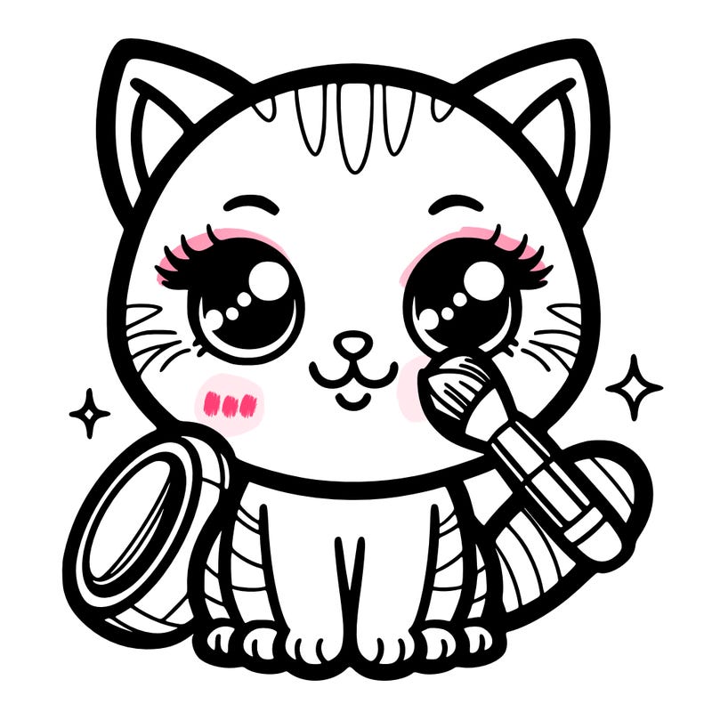 cat with make-up