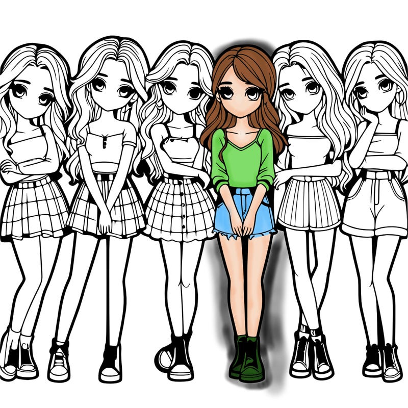 a group of girls realistic