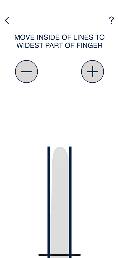 Jostens Ring Sizer - Interface showing finger measurement process in the Jostens Ring Sizer app