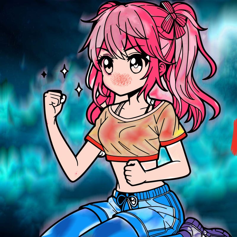 anime teen working out
