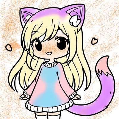 girl with cat ears and tail