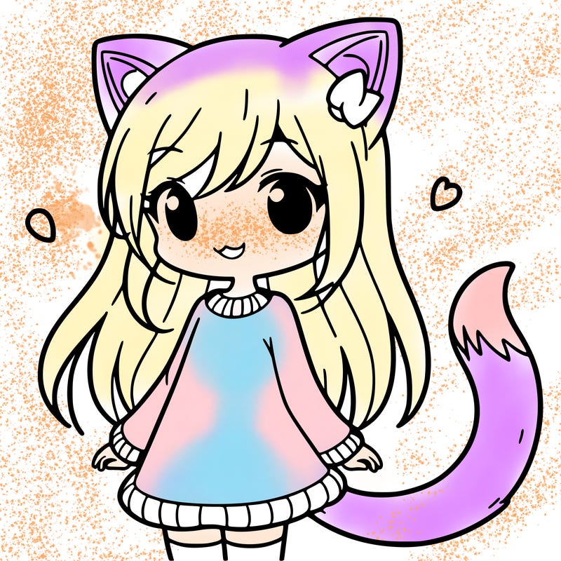 girl with cat ears and tail