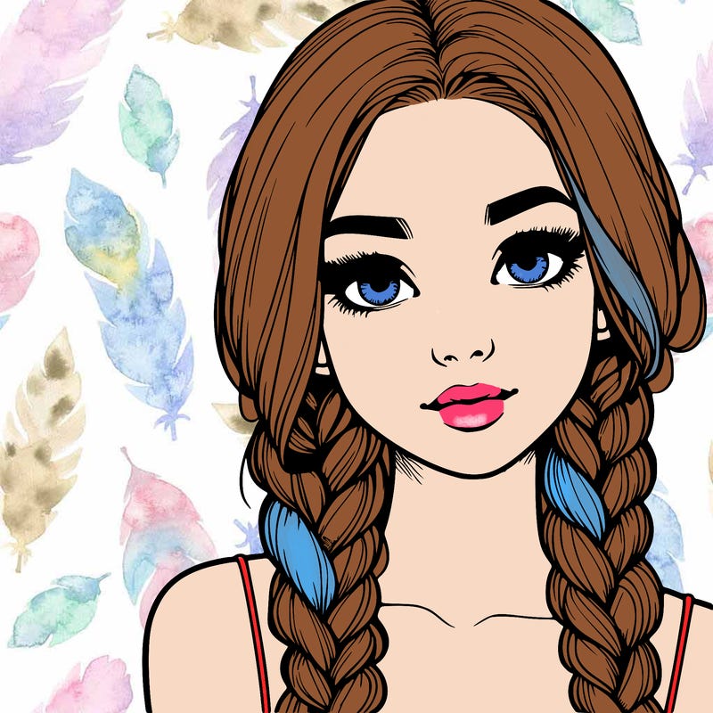 realistic girl with braids