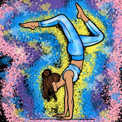 a woman doing a handstand