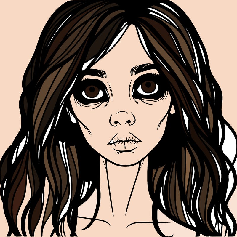 scary beautiful realistic girl