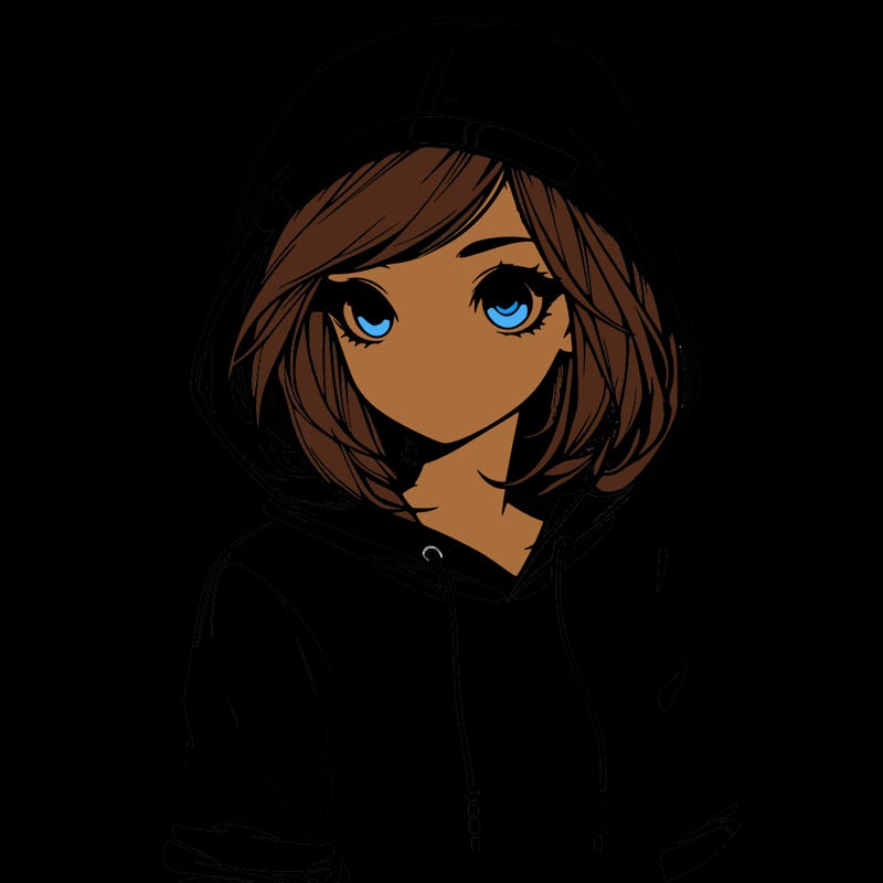 realistic girl with hoodie