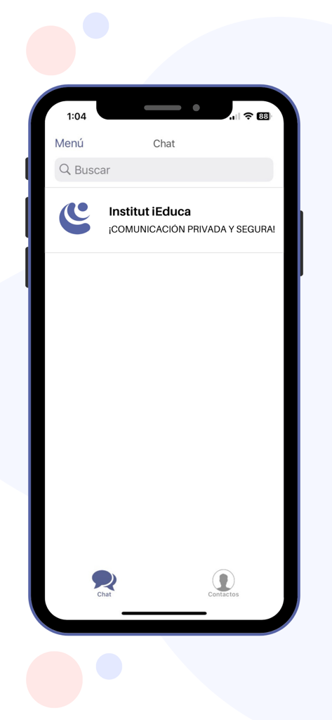 iEduca TokApp - Secure chat interface of the iEduca TokApp for school and parent communication.