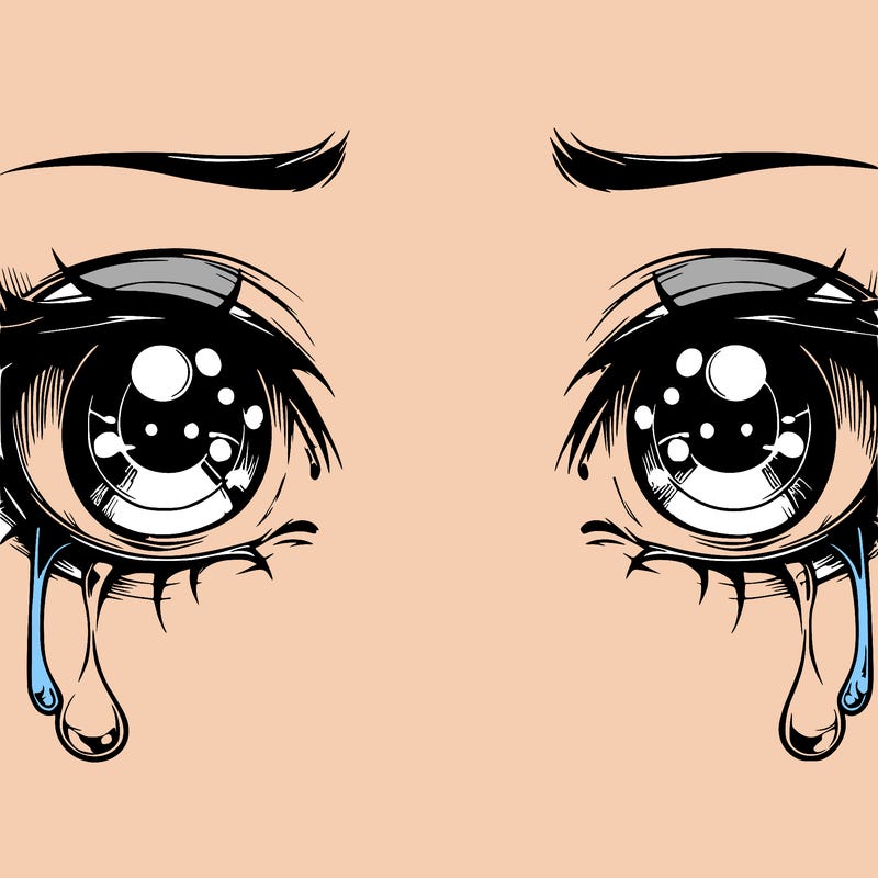 realistic eyes with tears