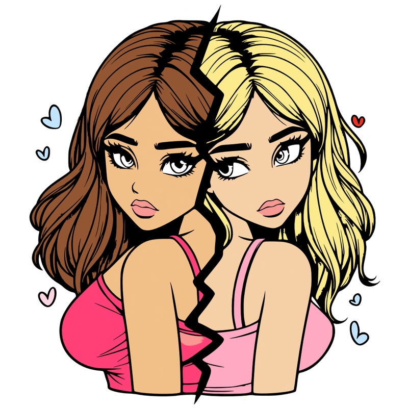 realistic girl split