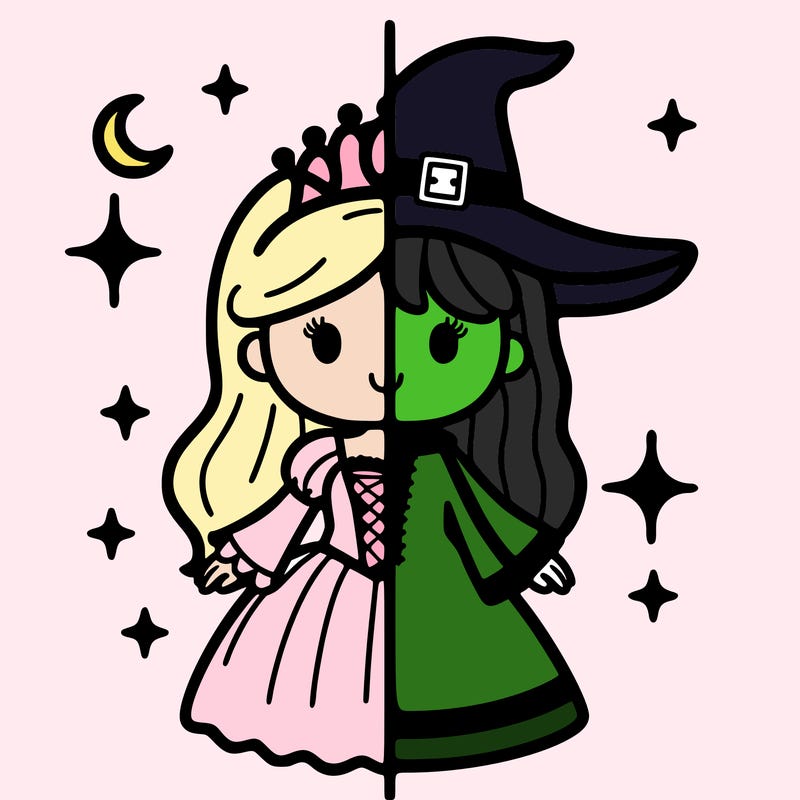 split princess and witch