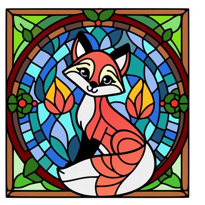 foxstained glass window