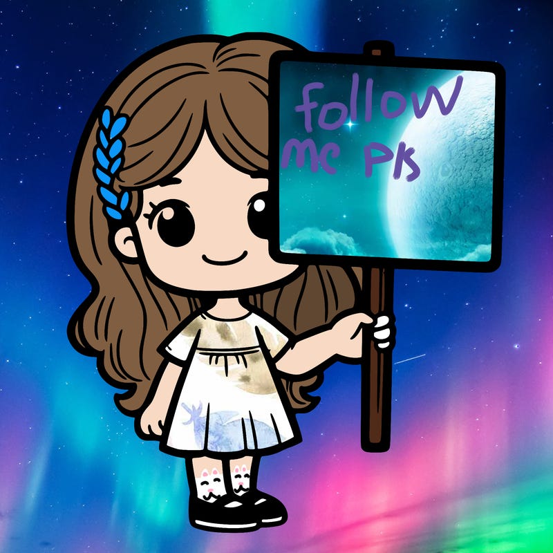 girl with white sign