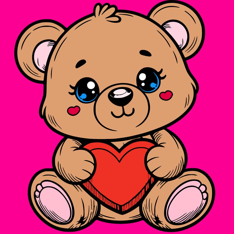cute taddy bear with heart