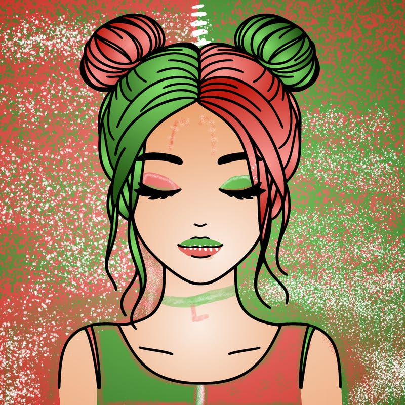 woman with hair buns