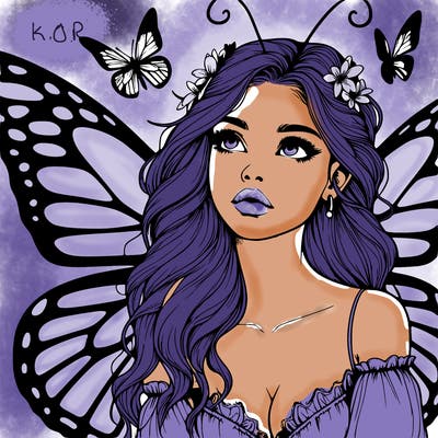 butterfly fairy realistic girl