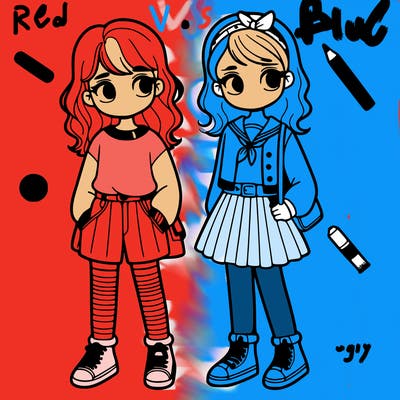 two girls standing next to each other