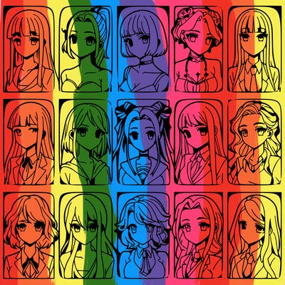 girls that look diffrent anime