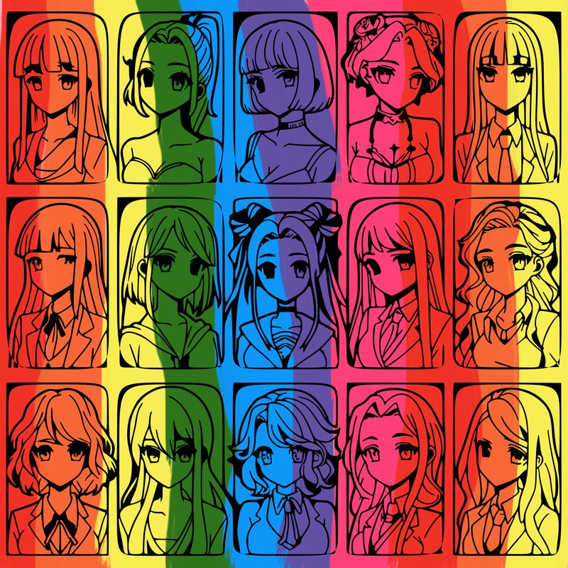 girls that look diffrent anime