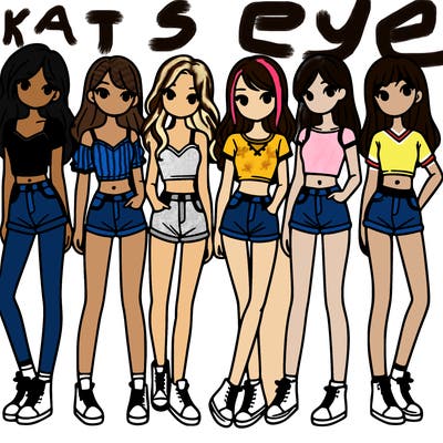 a group of girls wearing crop tops and shorts