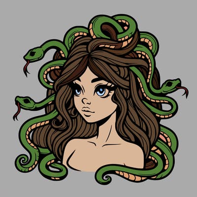 realistic medusa with snakes in her hair