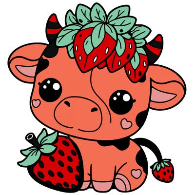 cute strawberry cow