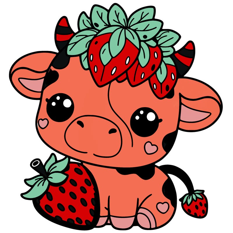 cute strawberry cow