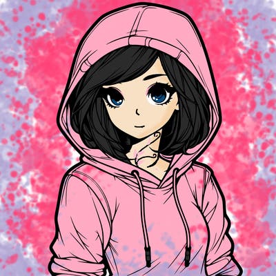 realistic girl with hoodie