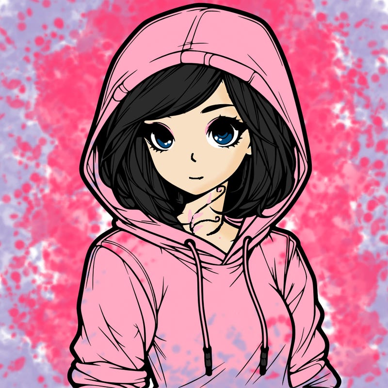 realistic girl with hoodie