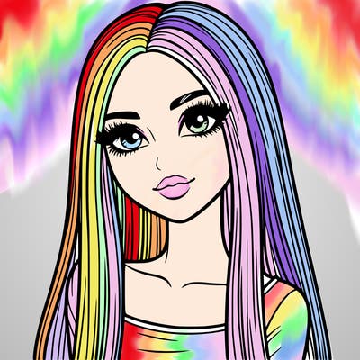 realistic girl with straight and long hair