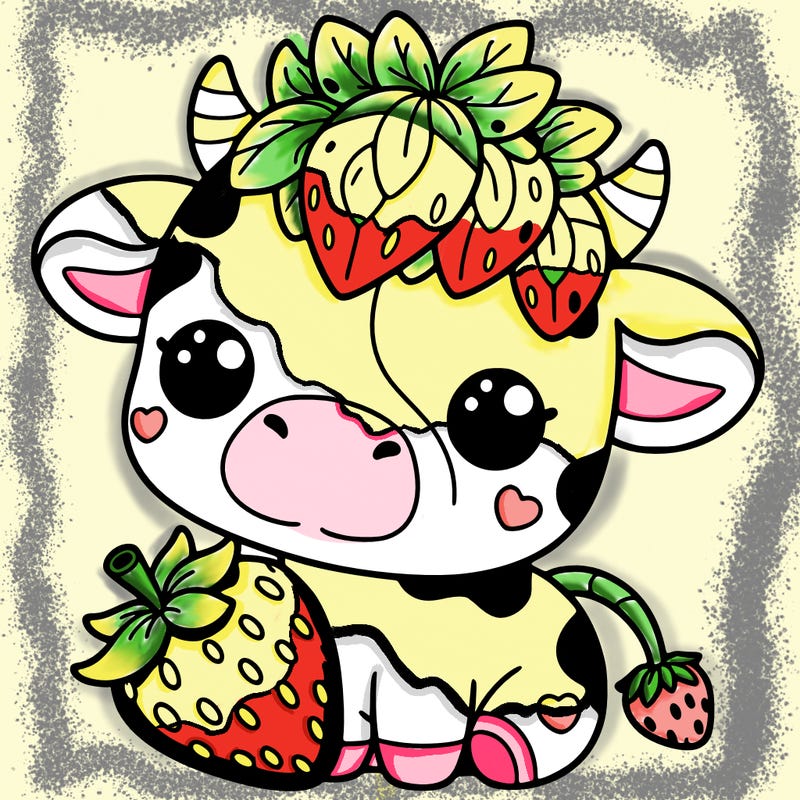 cute strawberry cow