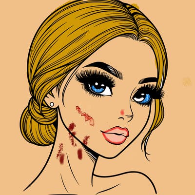 realistic girl with lashes