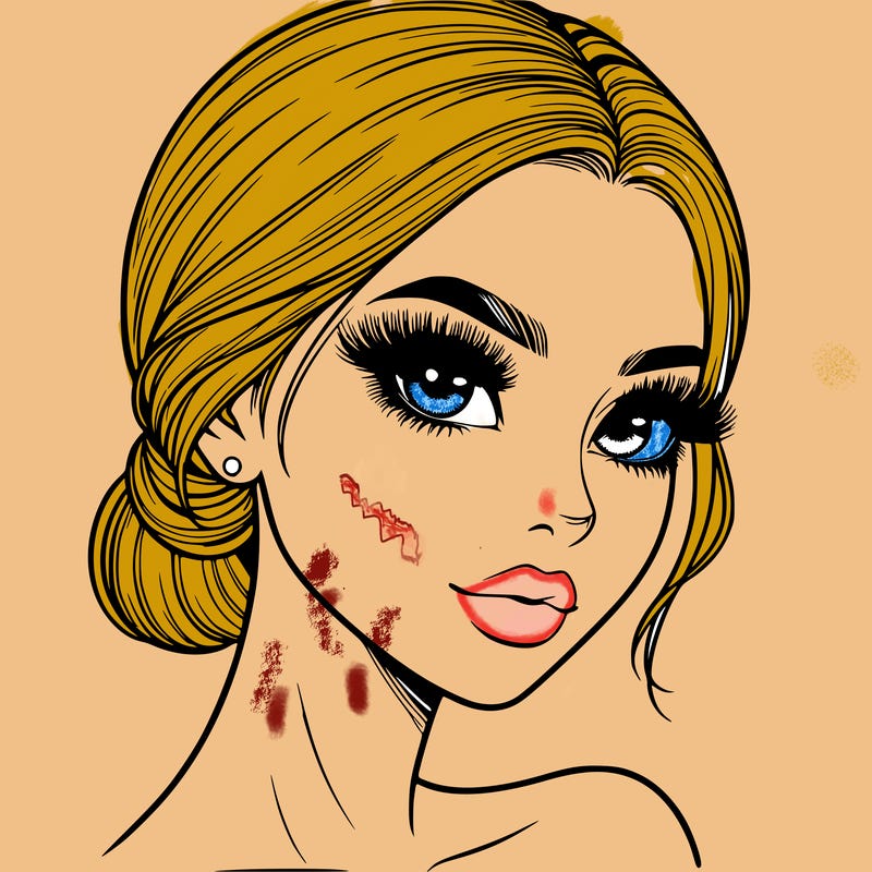 realistic girl with lashes