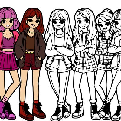 group of girl teenagers