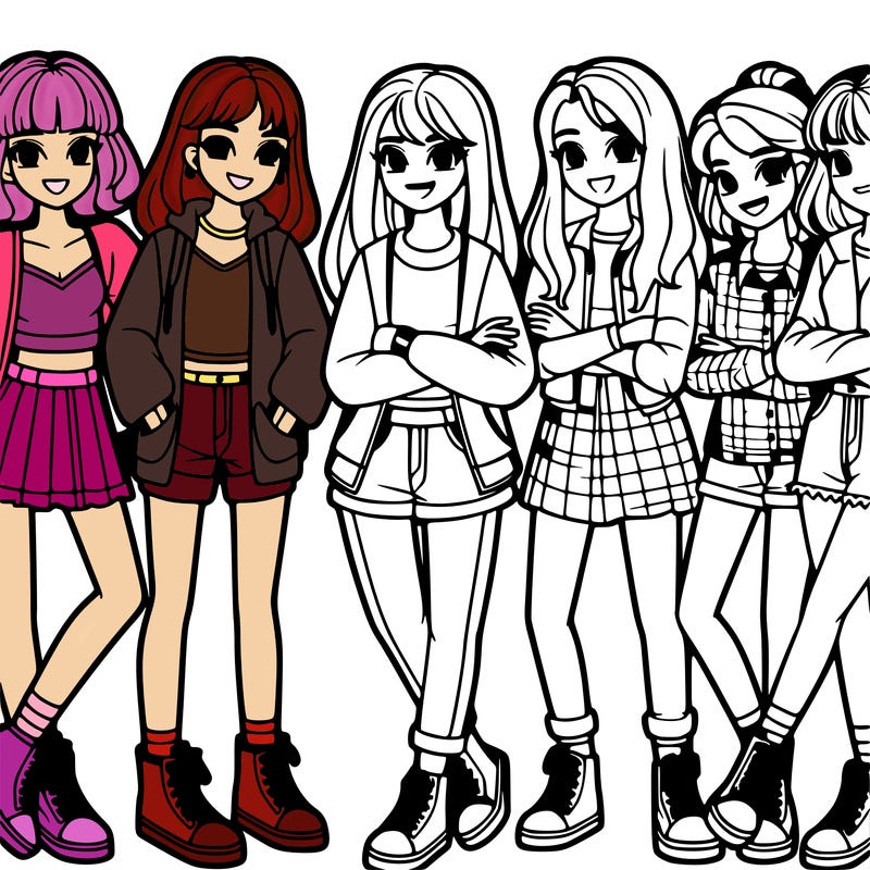 group of girl teenagers