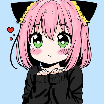 shy anime catgirl